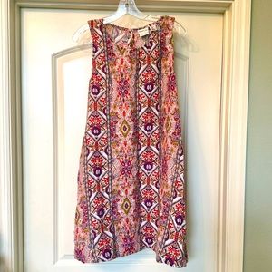 Colorful Geometric Print Sleeveless Dress